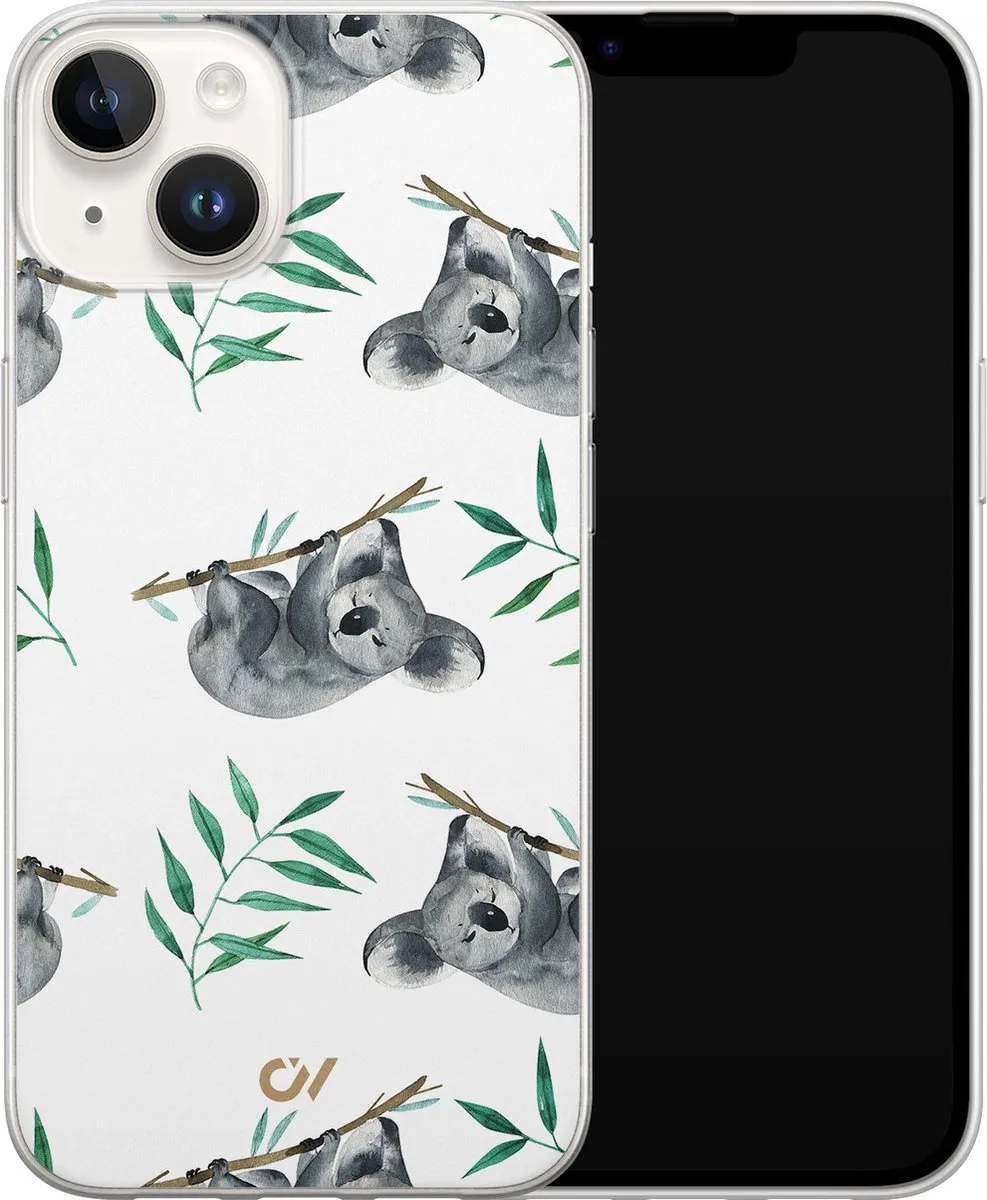 Casevibes Hoesje iPhone 14 Koala Print - Wit - A/14/UV/058