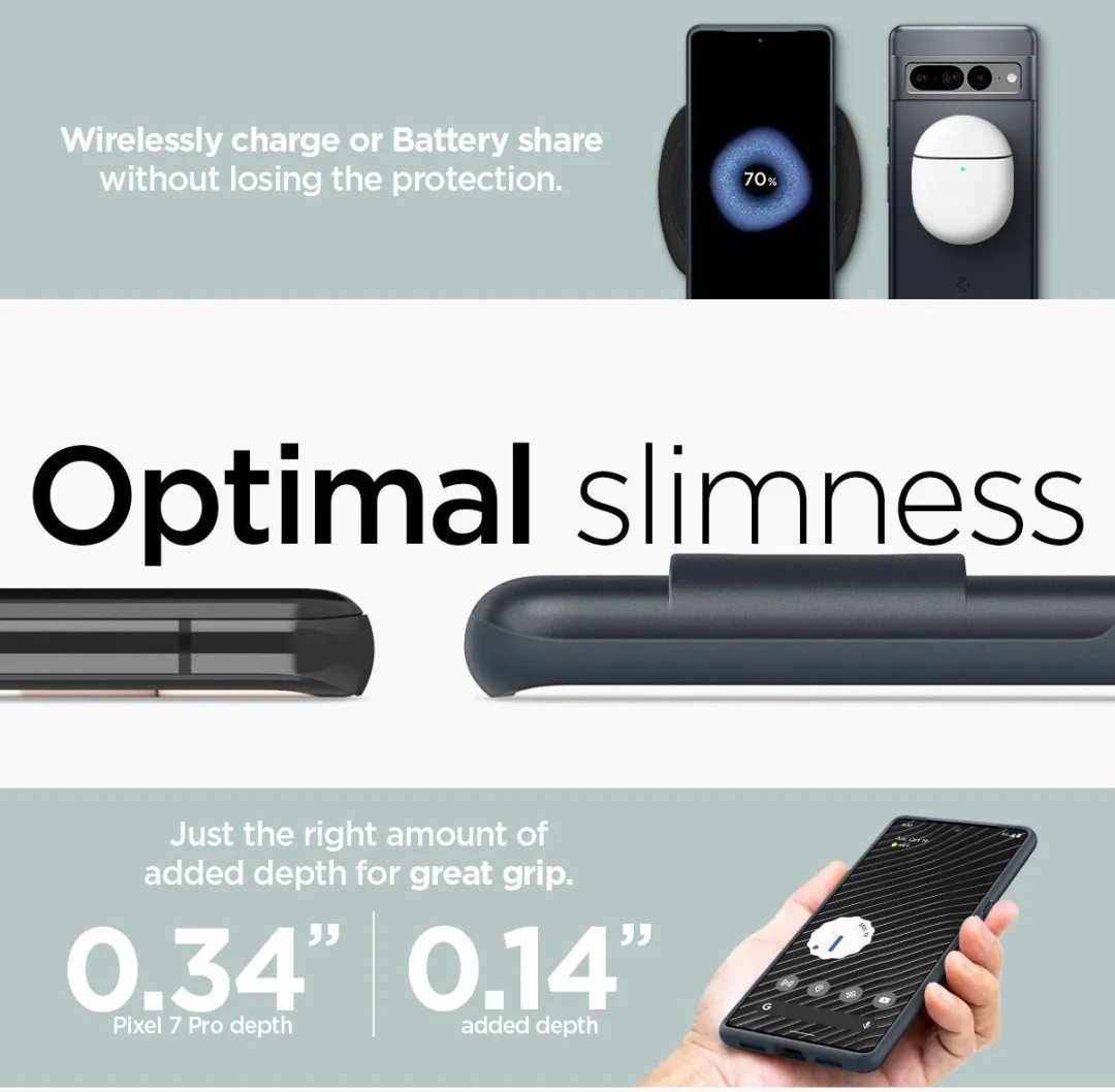 Spigen Thin Fit Google Pixel 7 Pro Hoesje - Grijs - afbeelding 3 van 6