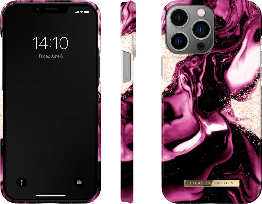 iDeal of Sweden iPhone 13 Pro Max Backcover - Golden Ruby Marble - afbeelding 5 van 6