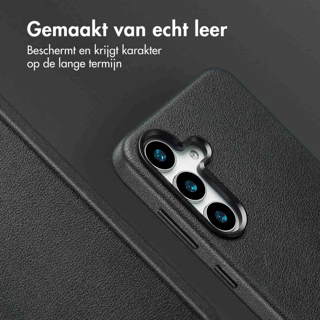 Accezz Hoesje Samsung Galaxy S25 Plus - Magnetische Leather Backcover Black