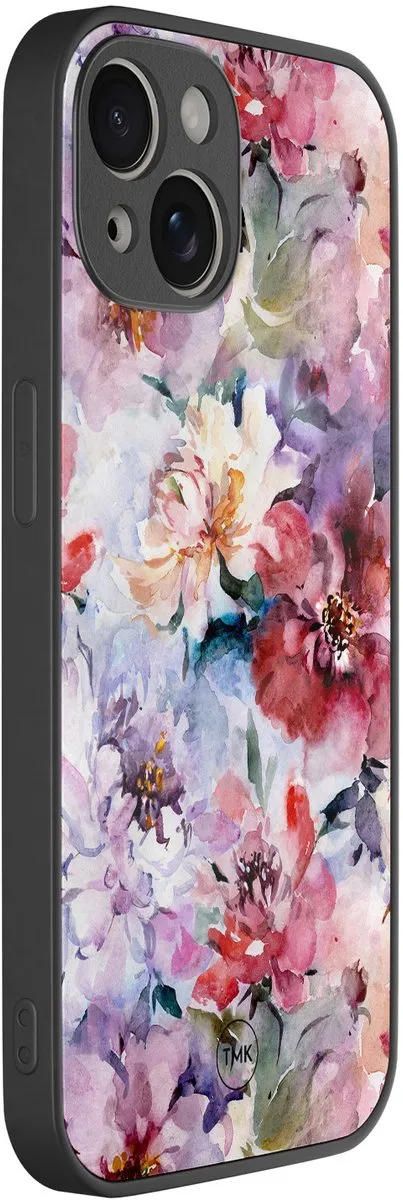 Casevibes iPhone 13 Hoesje Bloemen Acryl - Paars - A/i13/glas/033