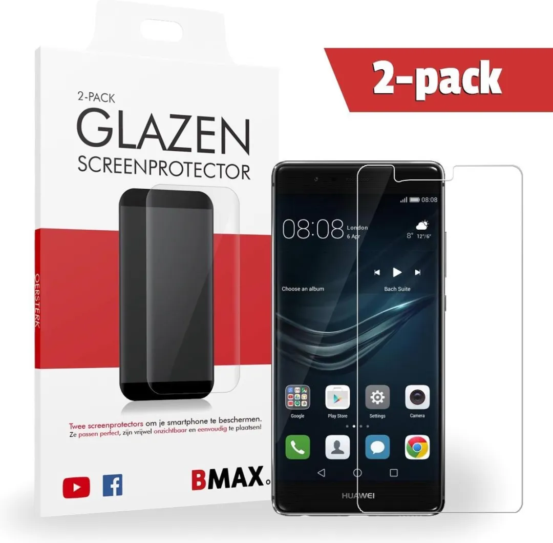 BMAX Glazen Screenprotector Huawei P9 - 2 Stuks