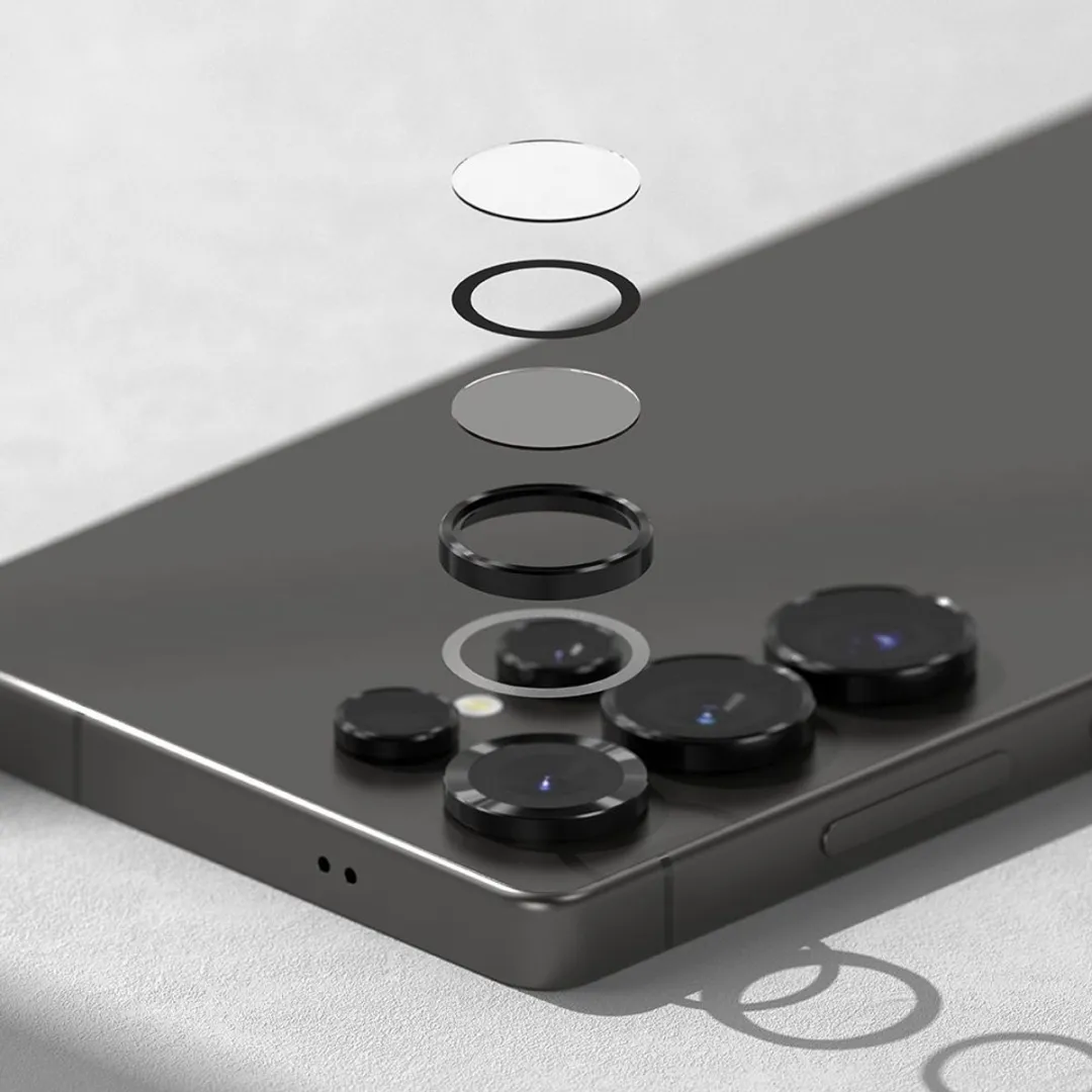 Ringke Frame Glass Camera Beschermer - Samsung Galaxy S25 Ultra - 2 Stuks - Zwart