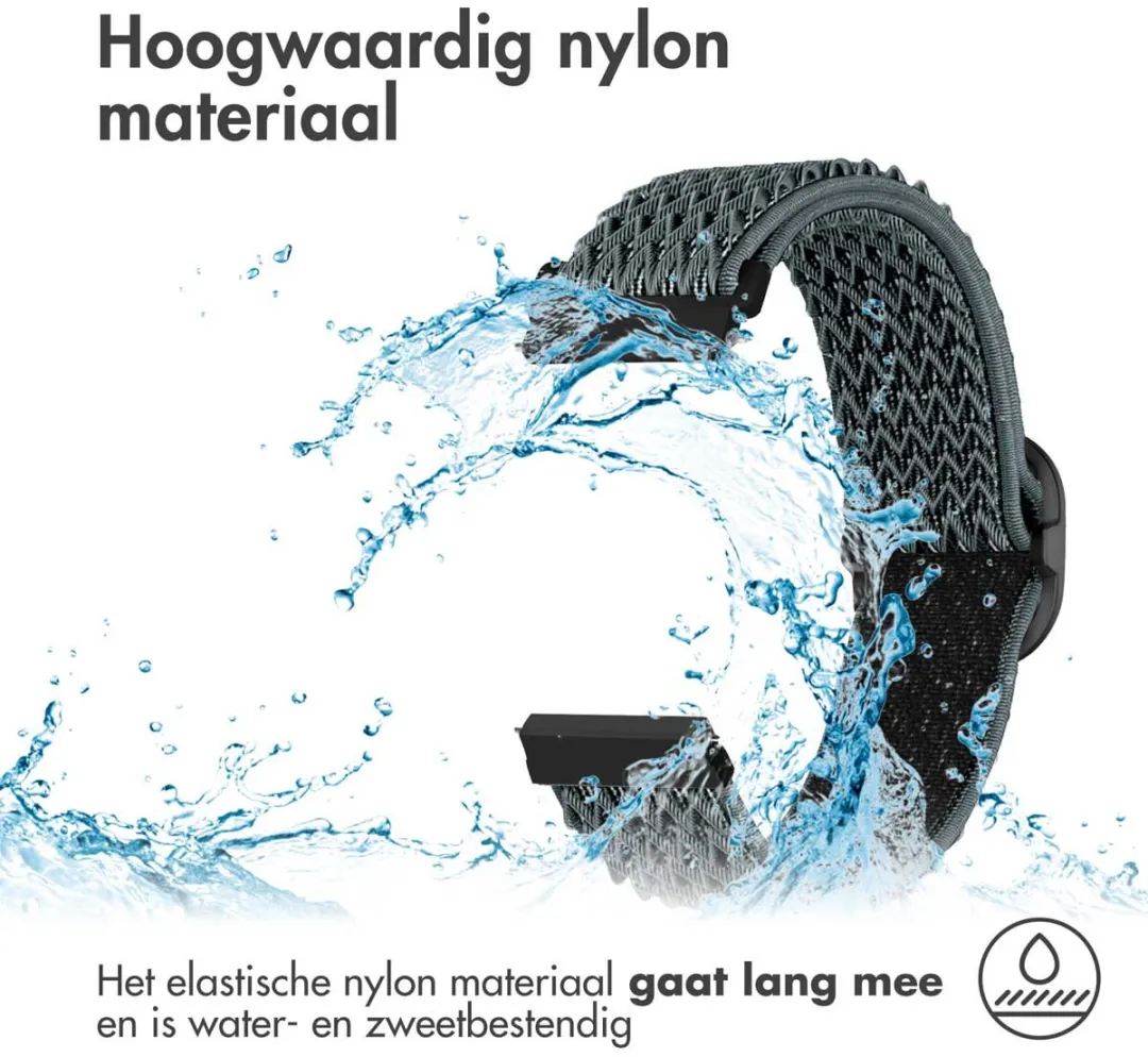 Imoshion Elastisch Nylonbandje 18mm - Smartwatch - Grijs