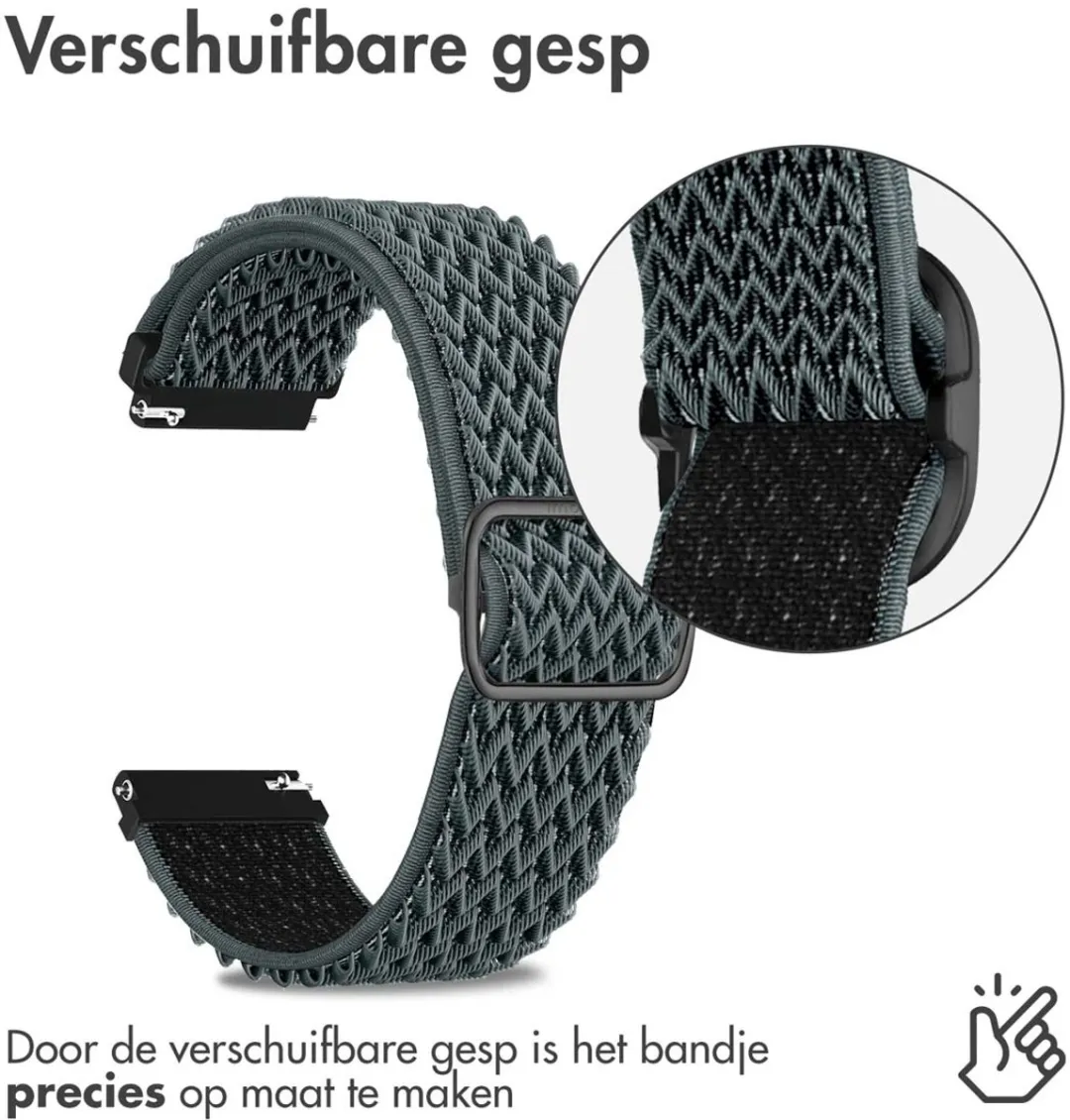Imoshion Elastisch Nylonbandje 18mm - Smartwatch - Grijs