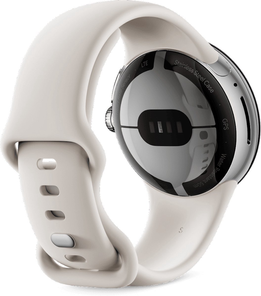 Google Pixel Watch - Smartwatch - 41 mm - LTE - Zilver (Beige)