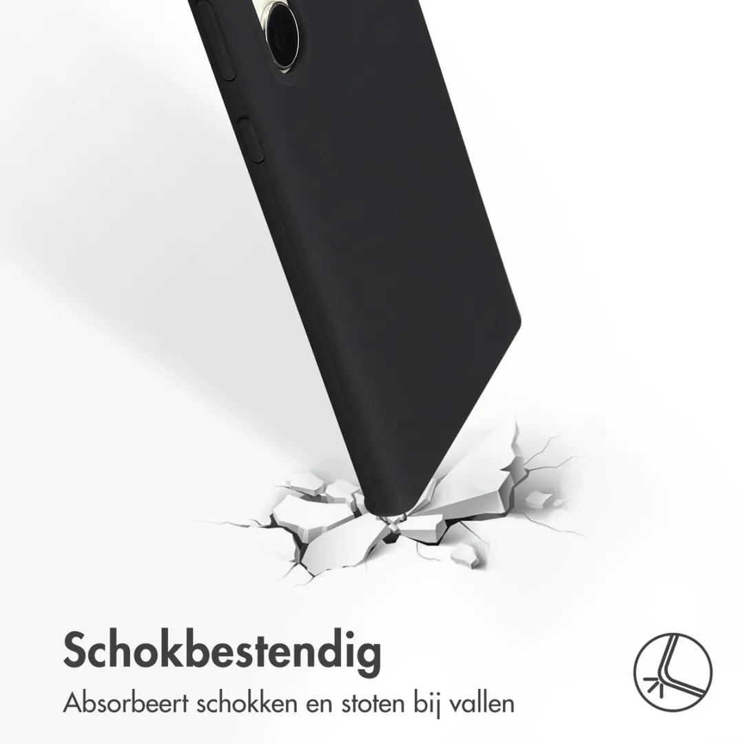 Accezz Hoesje - Geschikt voor Samsung Galaxy S23 Ultra - Liquid Silicone Backcover - Zwart