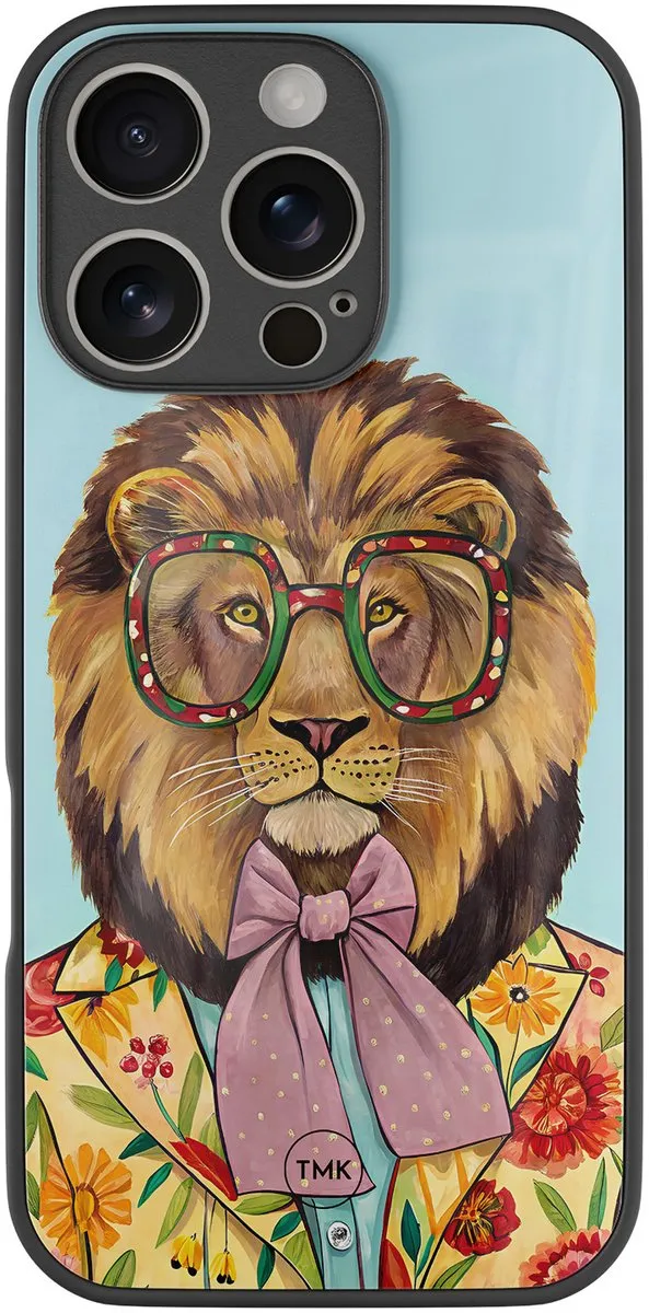 Casevibes iPhone 16 Pro Hoesje Retro Leeuw