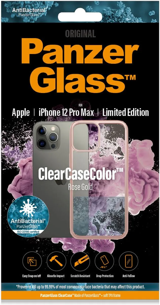 PanzerGlass ClearCaseColor PZ-0275 iPhone 12 Pro Max Hoesje - Rose Gold