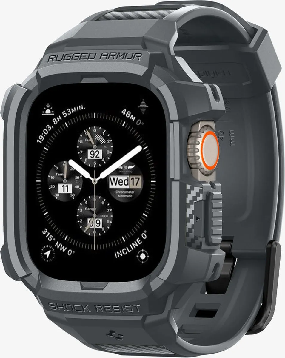Spigen Rugged Armor Pro Hoesje & Bandje Apple Watch Ultra 2 - Grijs