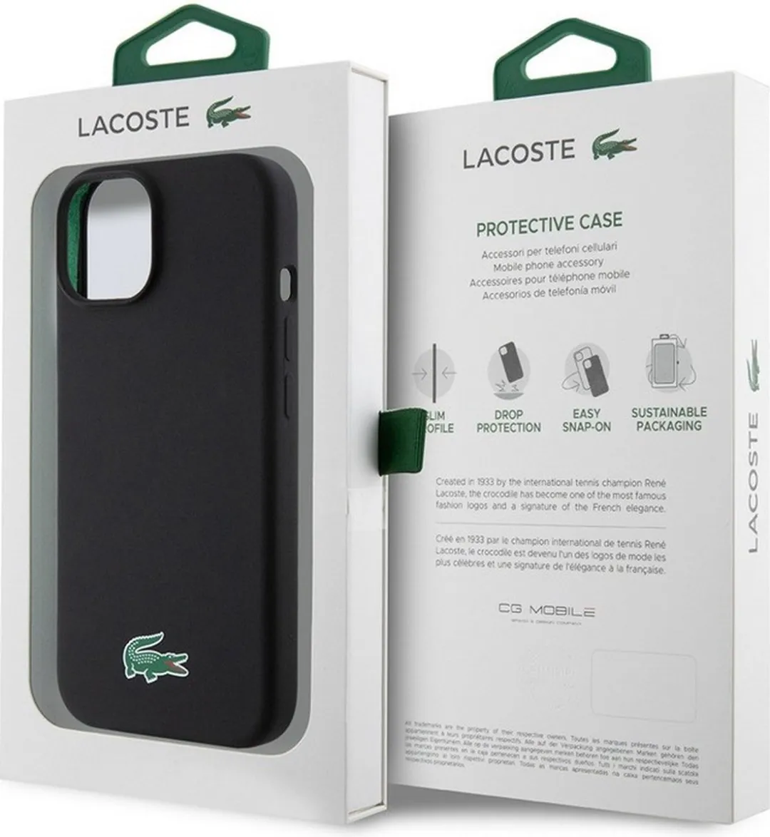 Lacoste Silicone Backcover LCHMP15SSLOK - iPhone 15 - Zwart