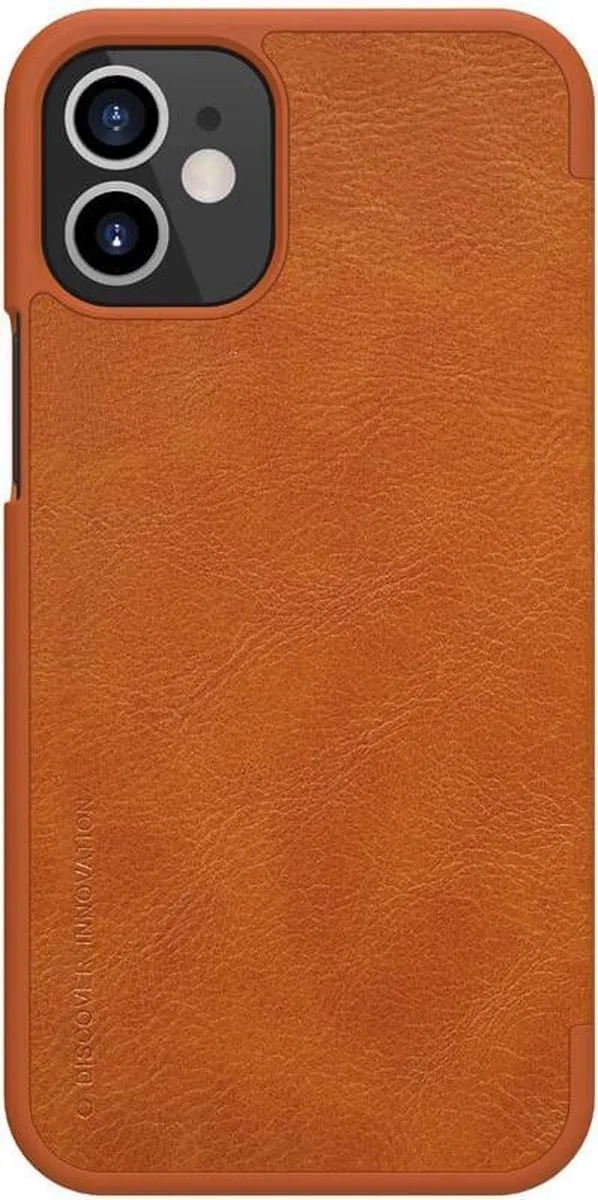 Nillkin Qin Leather Hoesje iPhone 12 Mini - Bruin - 2 Pasjes - afbeelding 2 van 6