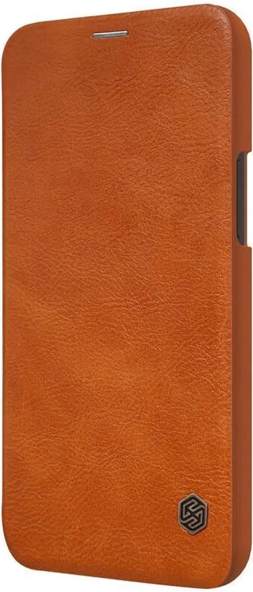 Nillkin Qin Leather Hoesje iPhone 12 Mini - Bruin - 2 Pasjes - afbeelding 3 van 6