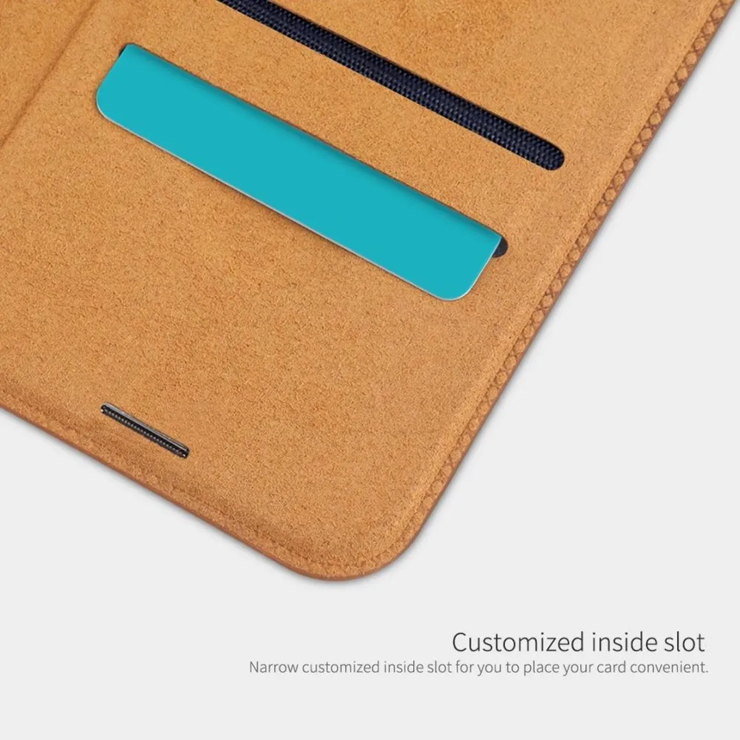 Nillkin Qin Leather Hoesje iPhone 12 Mini - Bruin - 2 Pasjes - afbeelding 4 van 6