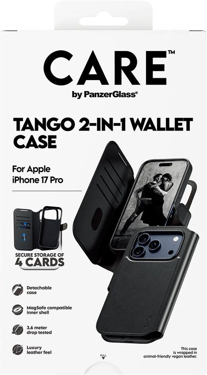 PanzerGlass Tango 2 Wallet Case CR75454 - iPhone 17 Pro - Zwart