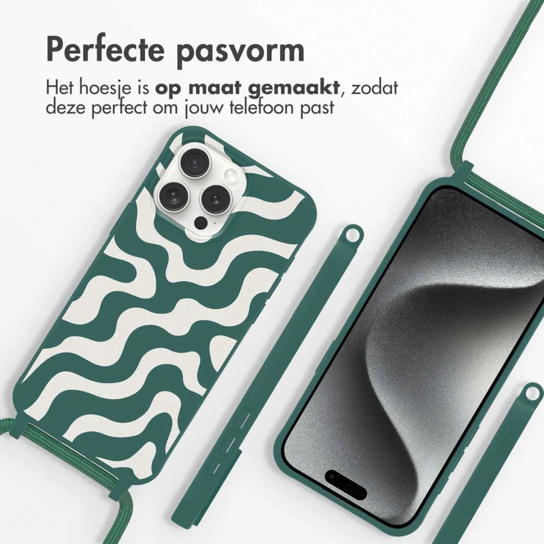 Imoshion iPhone 15 Pro Hoesje - Petrol Green Groovy