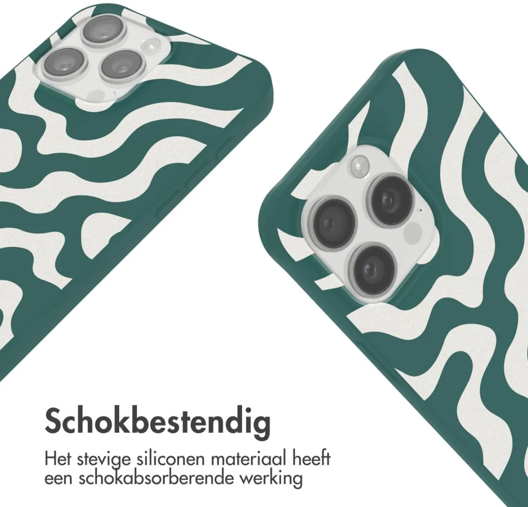 Imoshion iPhone 15 Pro Hoesje - Petrol Green Groovy