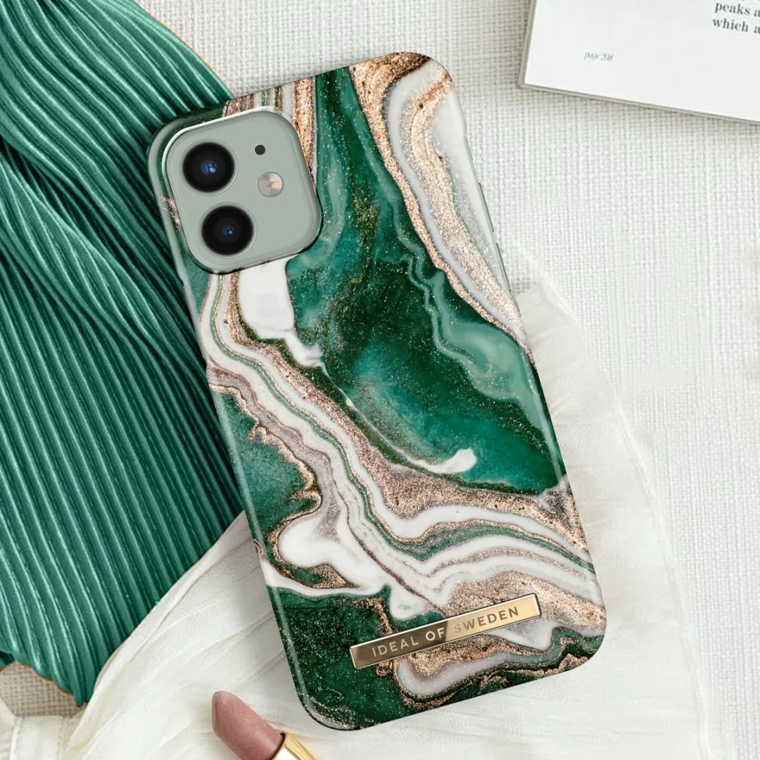 iDeal of Sweden iPhone 12 Mini Hoesje Golden Jade Marble - afbeelding 2 van 6