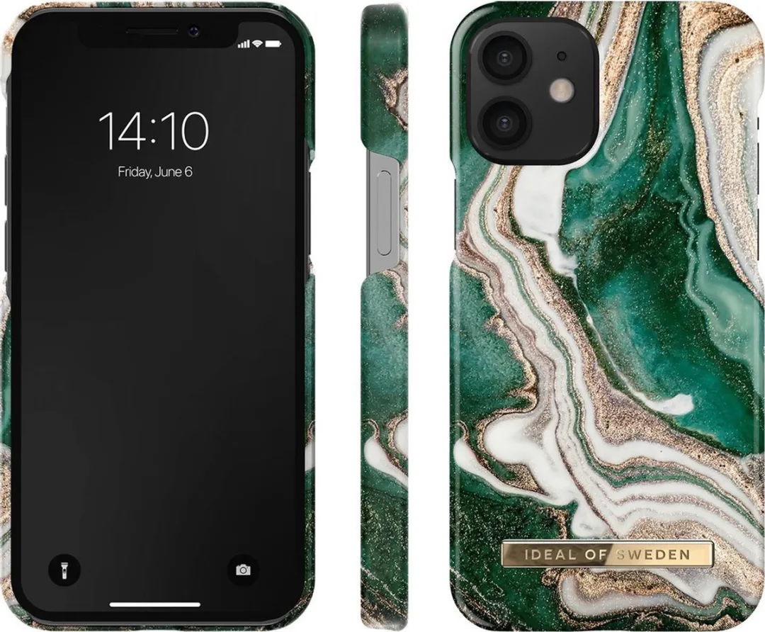 iDeal of Sweden iPhone 12 Mini Hoesje Golden Jade Marble - afbeelding 5 van 6