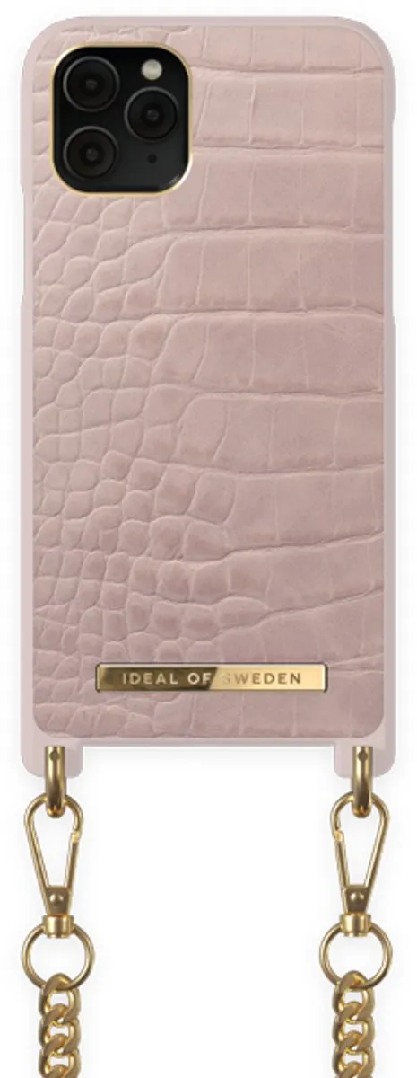 iDeal of Sweden Phone Necklace Case iPhone 12/12 Pro Misty Rose Croco