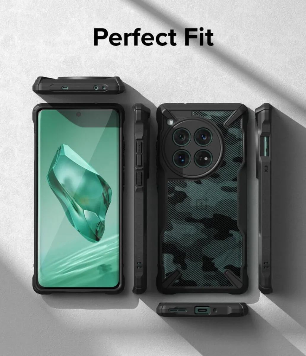 Ringke Fusion X Hoesje OnePlus 12 - Camo Zwart