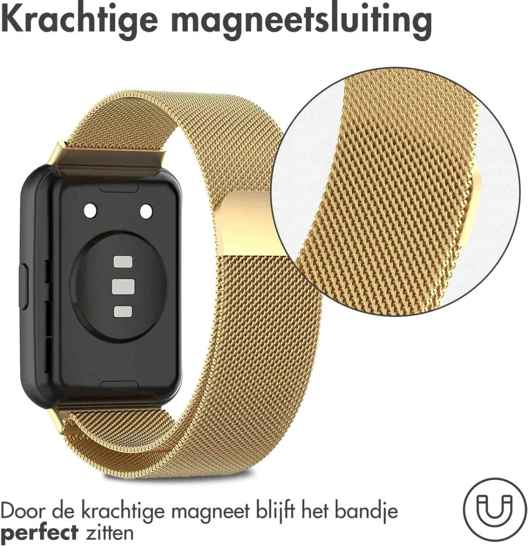 Imoshion Milanees Magnetisch Bandje Goud - Huawei Watch Fit 2