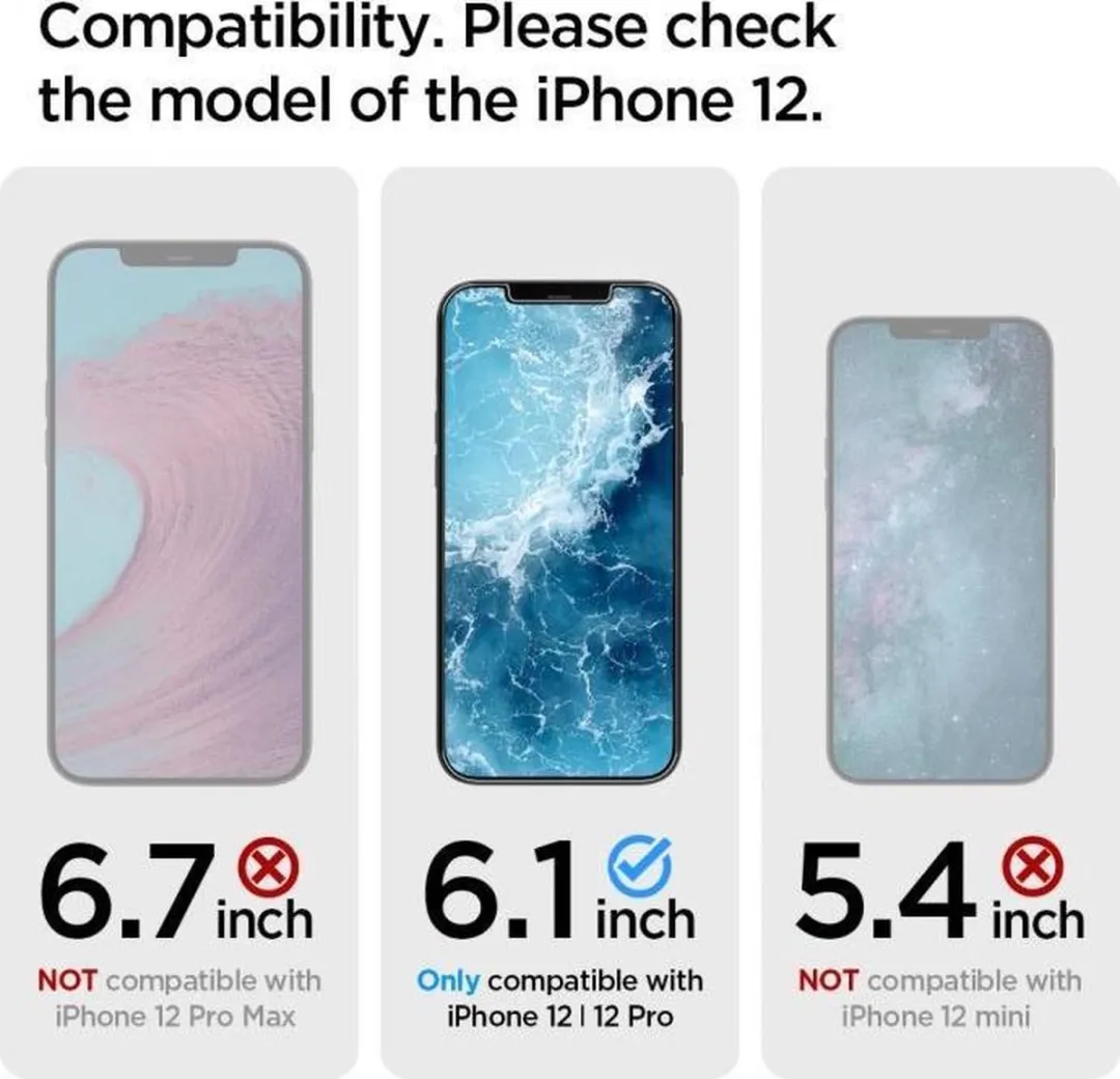Spigen AGL01512 Glasbeschermer iPhone 12 Pro - Zwart
