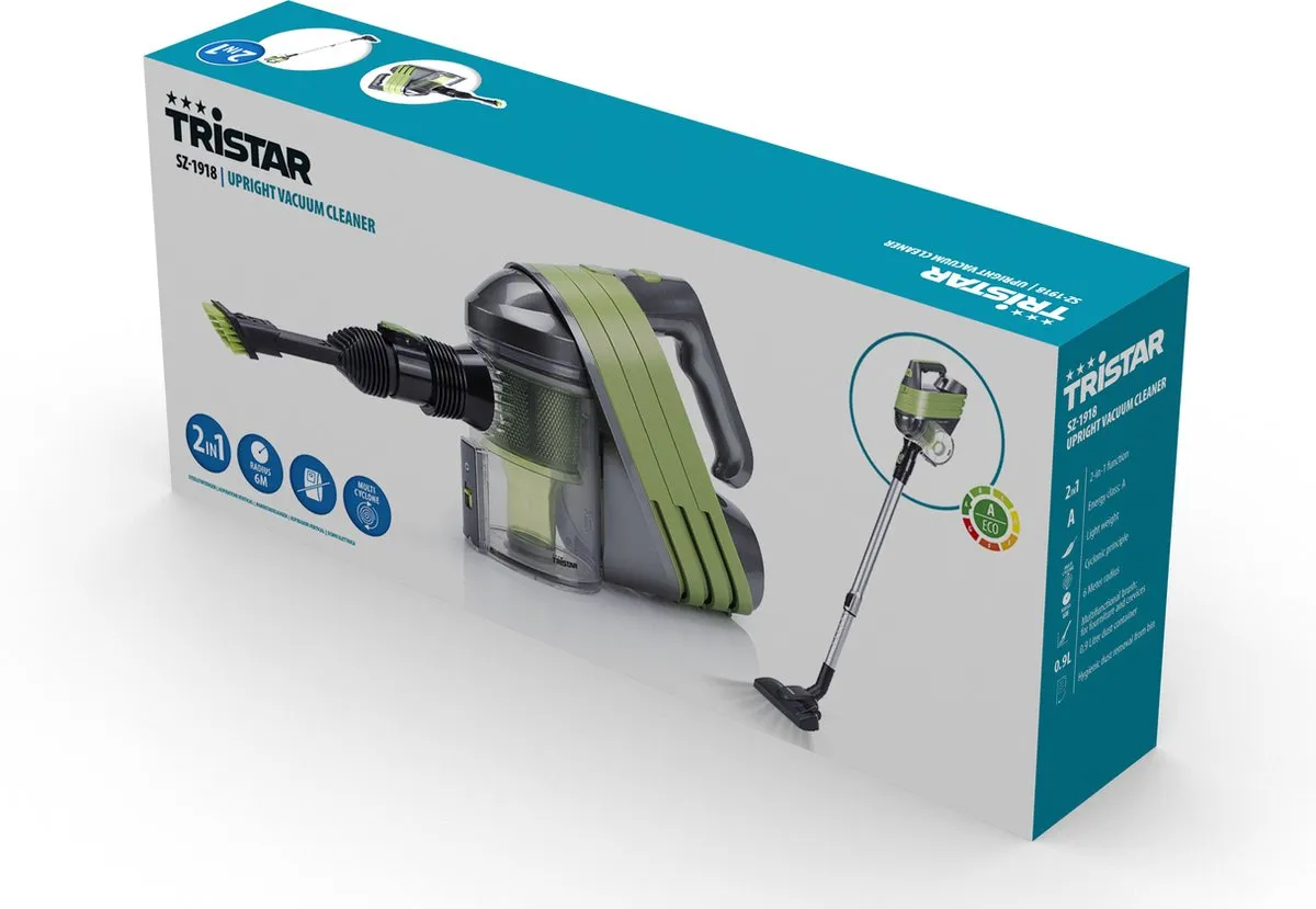 Tristar SZ-1918 Steelstofzuiger - 400W - 0,9L - Groen/Zwart