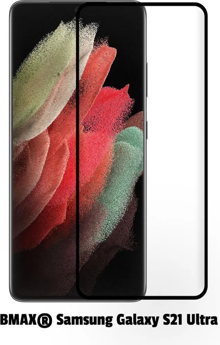 BMAX Glazen Screenprotector Samsung Galaxy S21 Ultra - 2 Stuks - Zwart