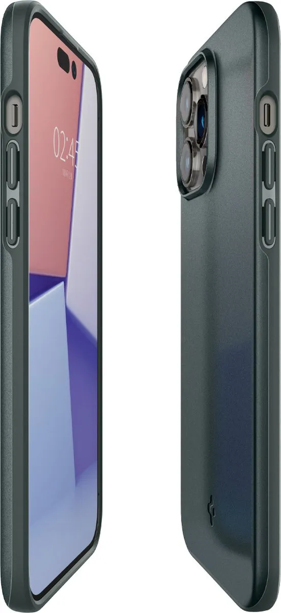 Spigen Thin Fit iPhone 14 Pro Max Hoesje ACS04771 - Abyss Green - afbeelding 6 van 6