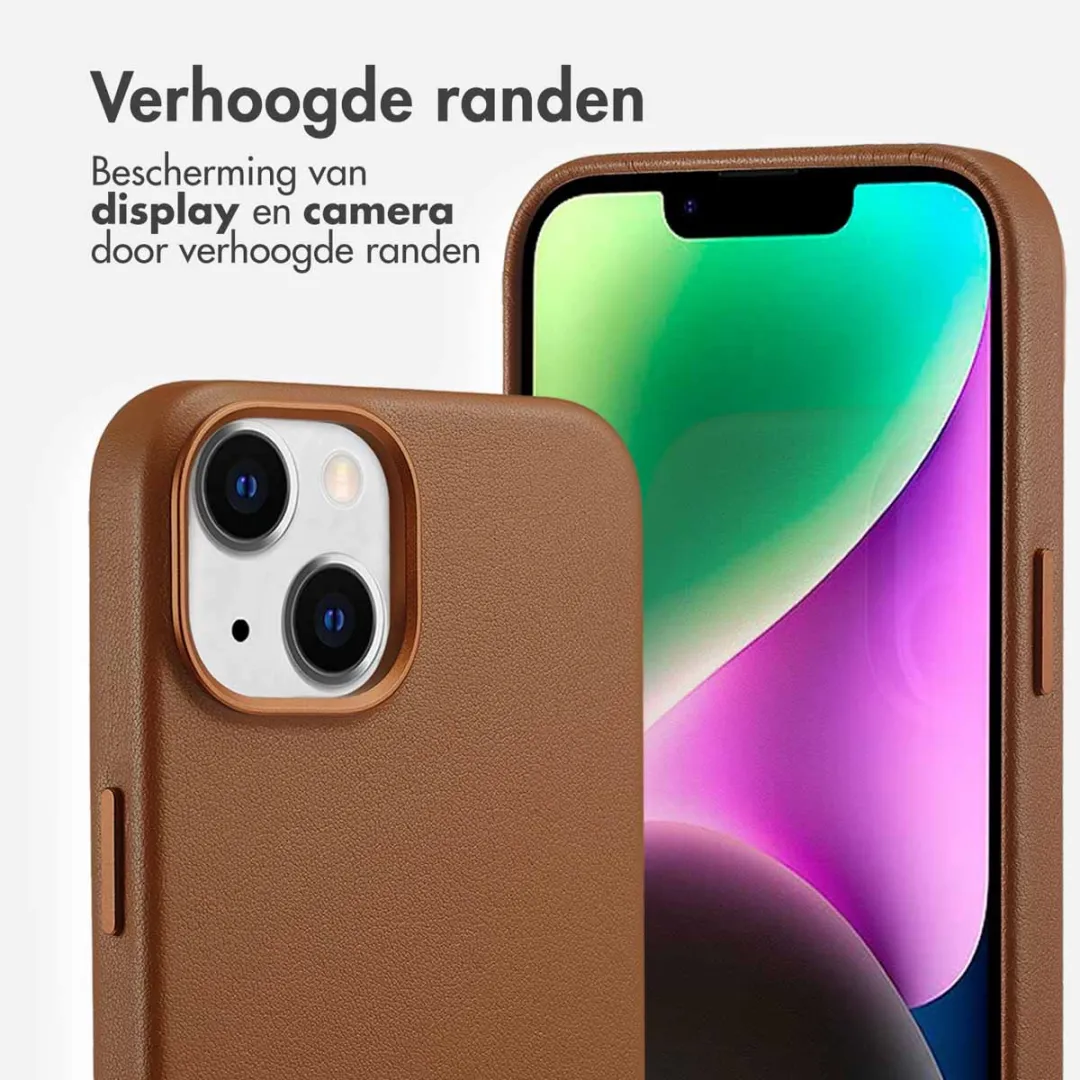 Accezz iPhone 14 Hoesje MagSafe - Sienna Brown - 2 Pasjes