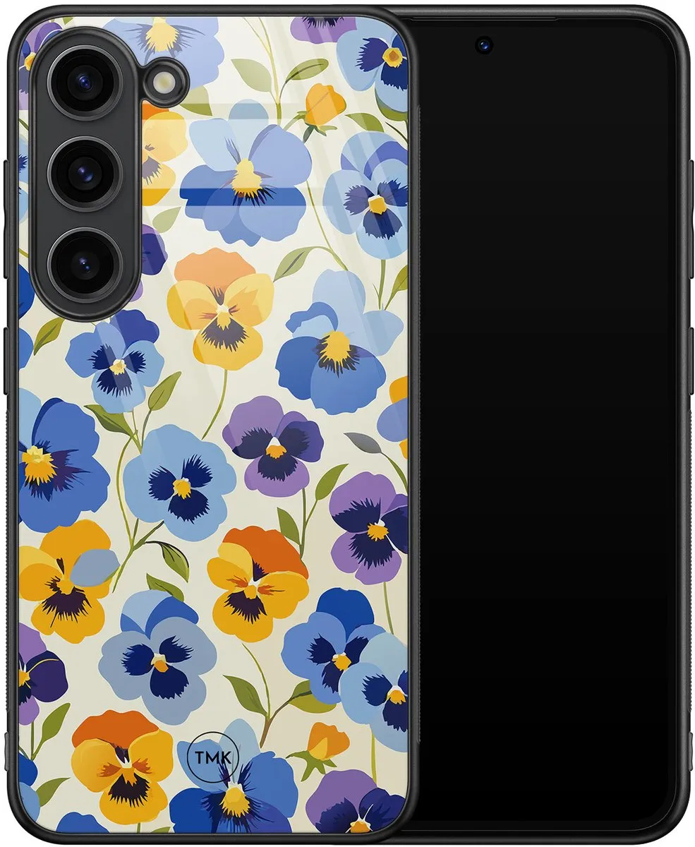 Casevibes Samsung Galaxy S23 Hoesje - Viooltjesmix Bloemen - TPU Glossy