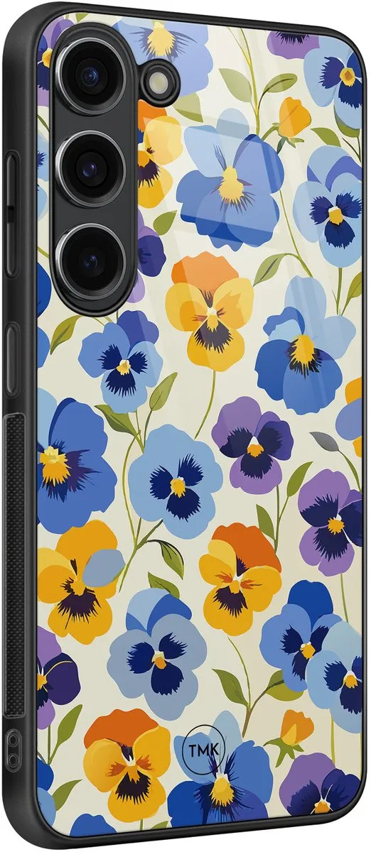 Casevibes Samsung Galaxy S23 Hoesje - Viooltjesmix Bloemen - TPU Glossy
