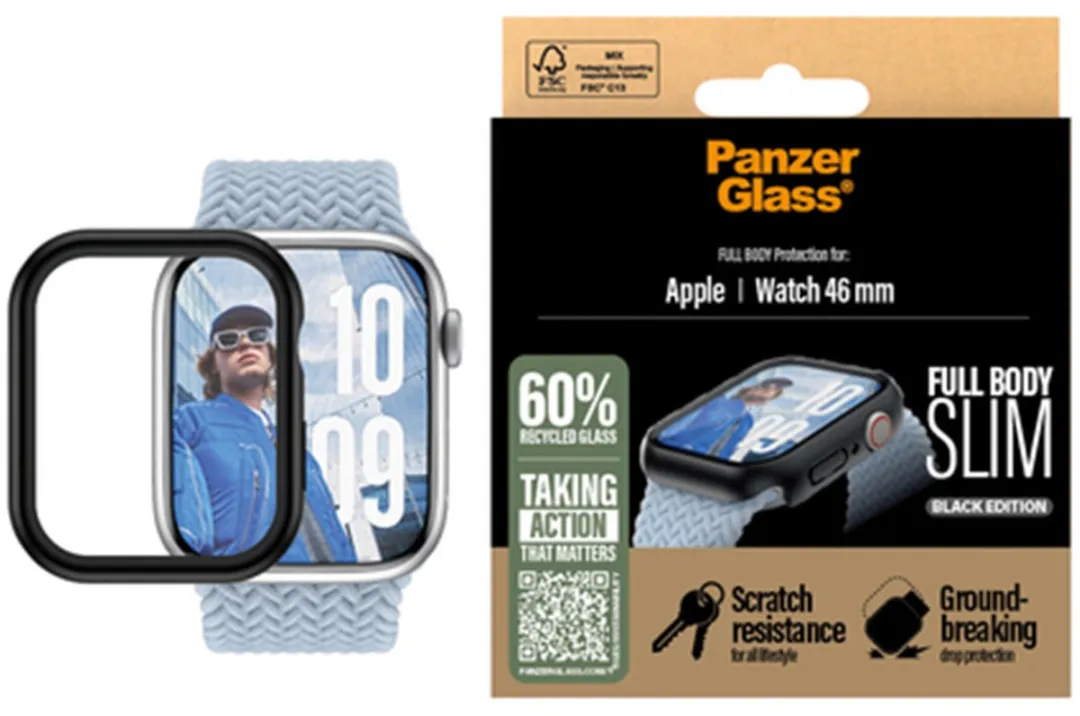 PanzerGlass Apple Watch 45mm Screenprotector - Zwart