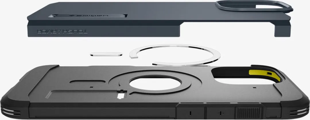 Spigen Tough Armor T MagFit iPhone 16 Pro Hoesje - Donkerblauw - MagSafe - afbeelding 3 van 6