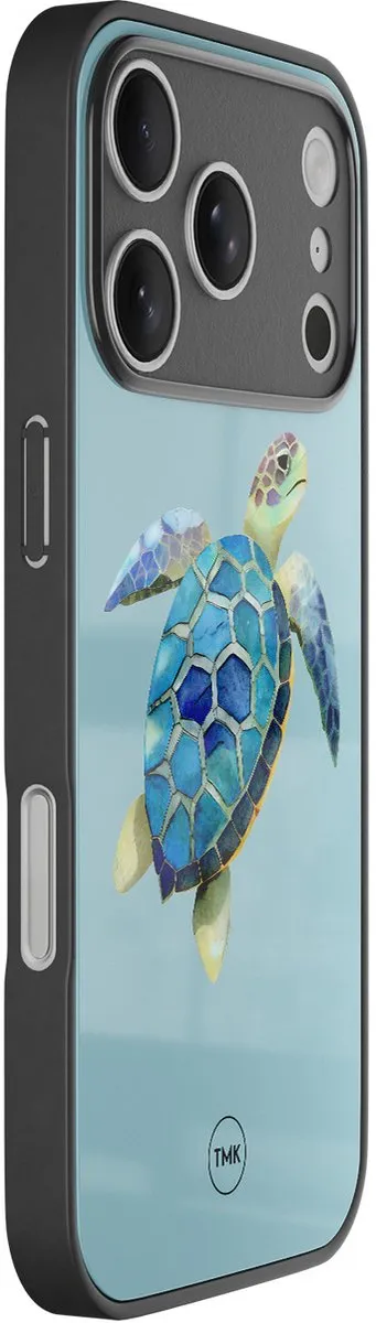Casevibes iPhone 17 Pro Hoesje Schildpad Blauw - TPU Glossy