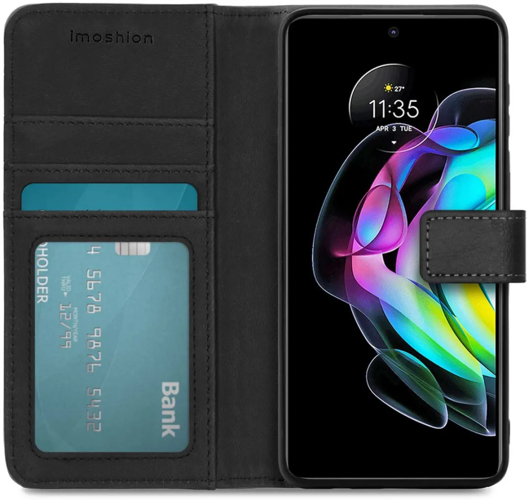 Imoshion Hoesje Motorola Edge 20 - 3 Pasjes - Zwart