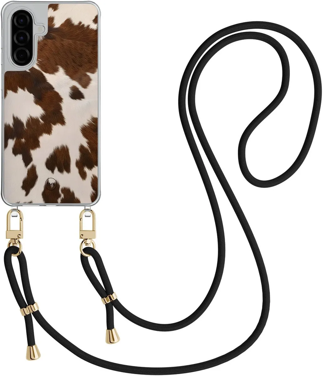 Casevibes A56 Telefoonhoesje Cow Vibe - Bruin - Met Koord