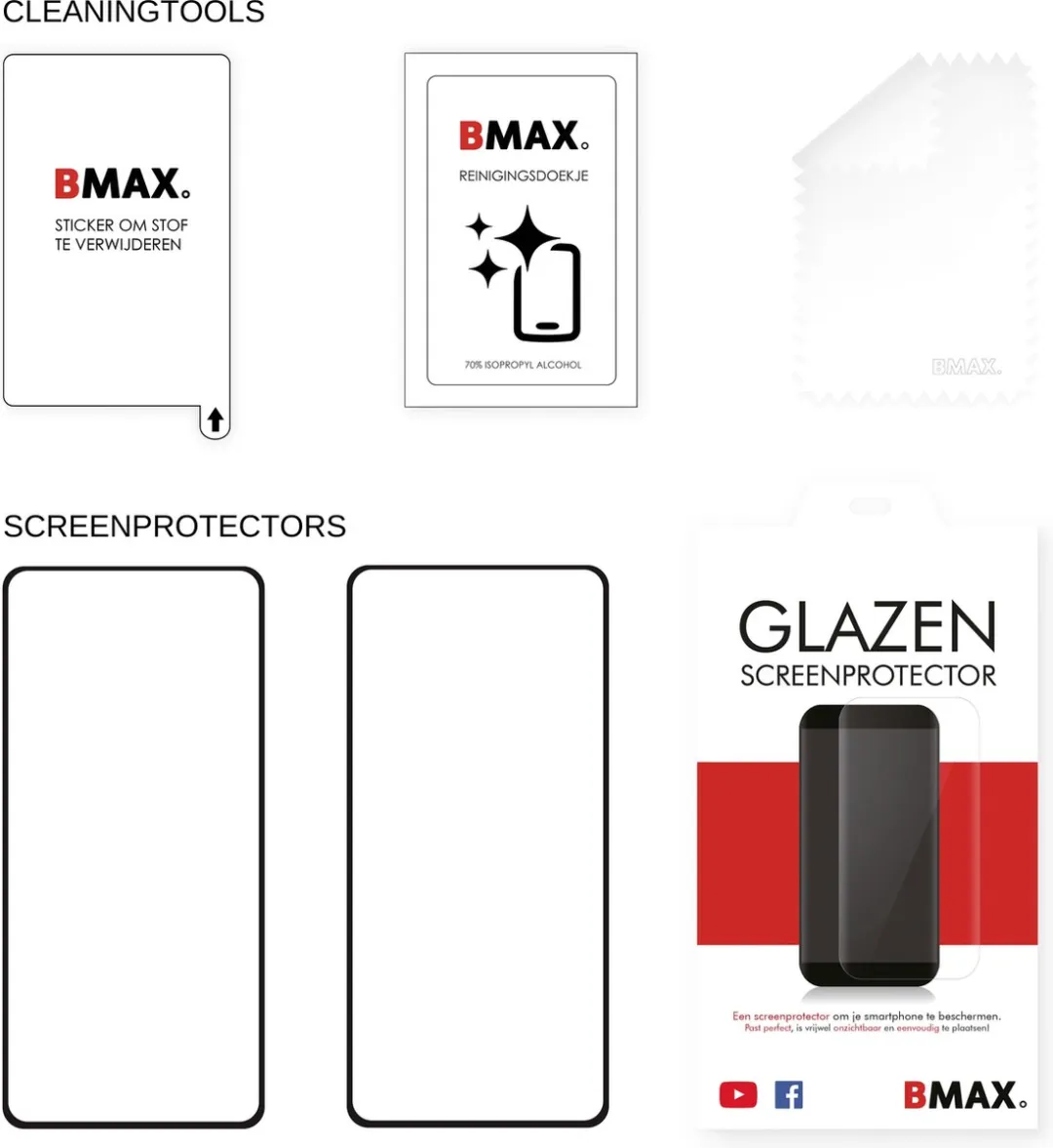 BMAX Screenprotector Xiaomi Redmi Note 12 Pro - 2 Stuks - Zwart