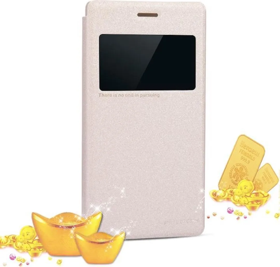 Nillkin Sparkle Series PU Leerhoes Sony Xperia M2 - Goud - afbeelding 5 van 5