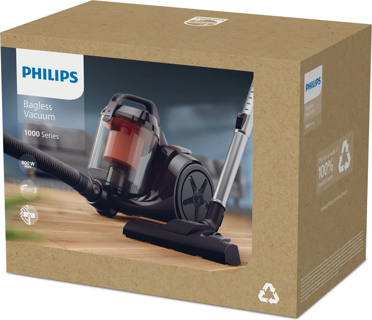 Philips 1000 Series XB1142/10 Stofzuiger - 800W - Zwart