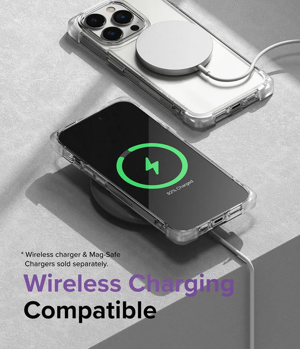Ringke Fusion Bumper Hoesje iPhone 14 Pro - Paars Transparant