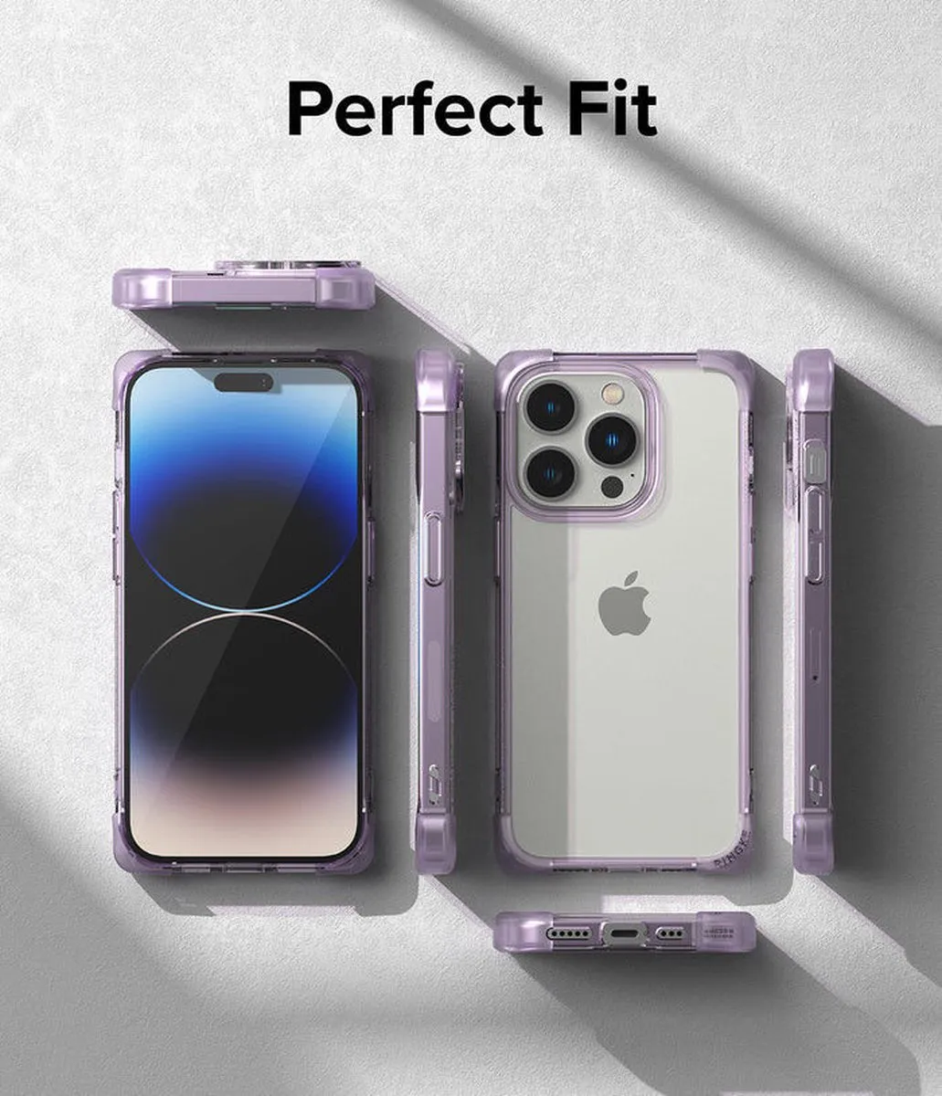 Ringke Fusion Bumper Hoesje iPhone 14 Pro - Paars Transparant