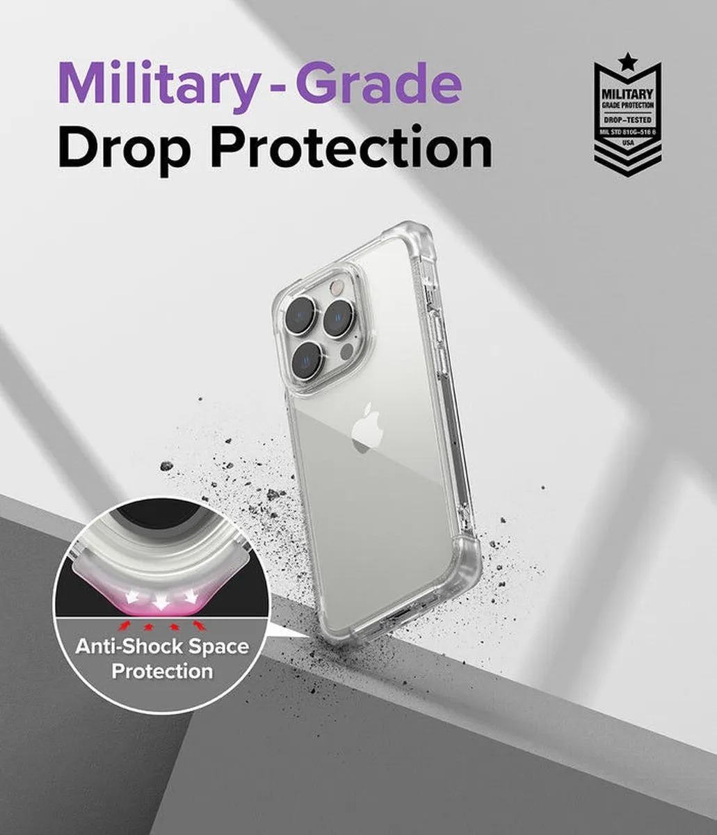 Ringke Fusion Bumper Hoesje iPhone 14 Pro - Paars Transparant