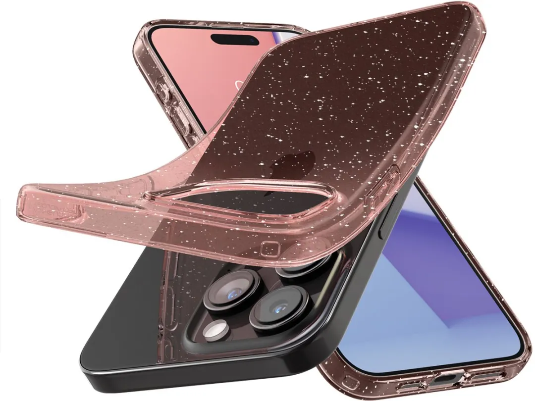 Spigen Liquid Crystal Glitter Hoesje iPhone 15 Pro - ACS06702 - Roze Transparant