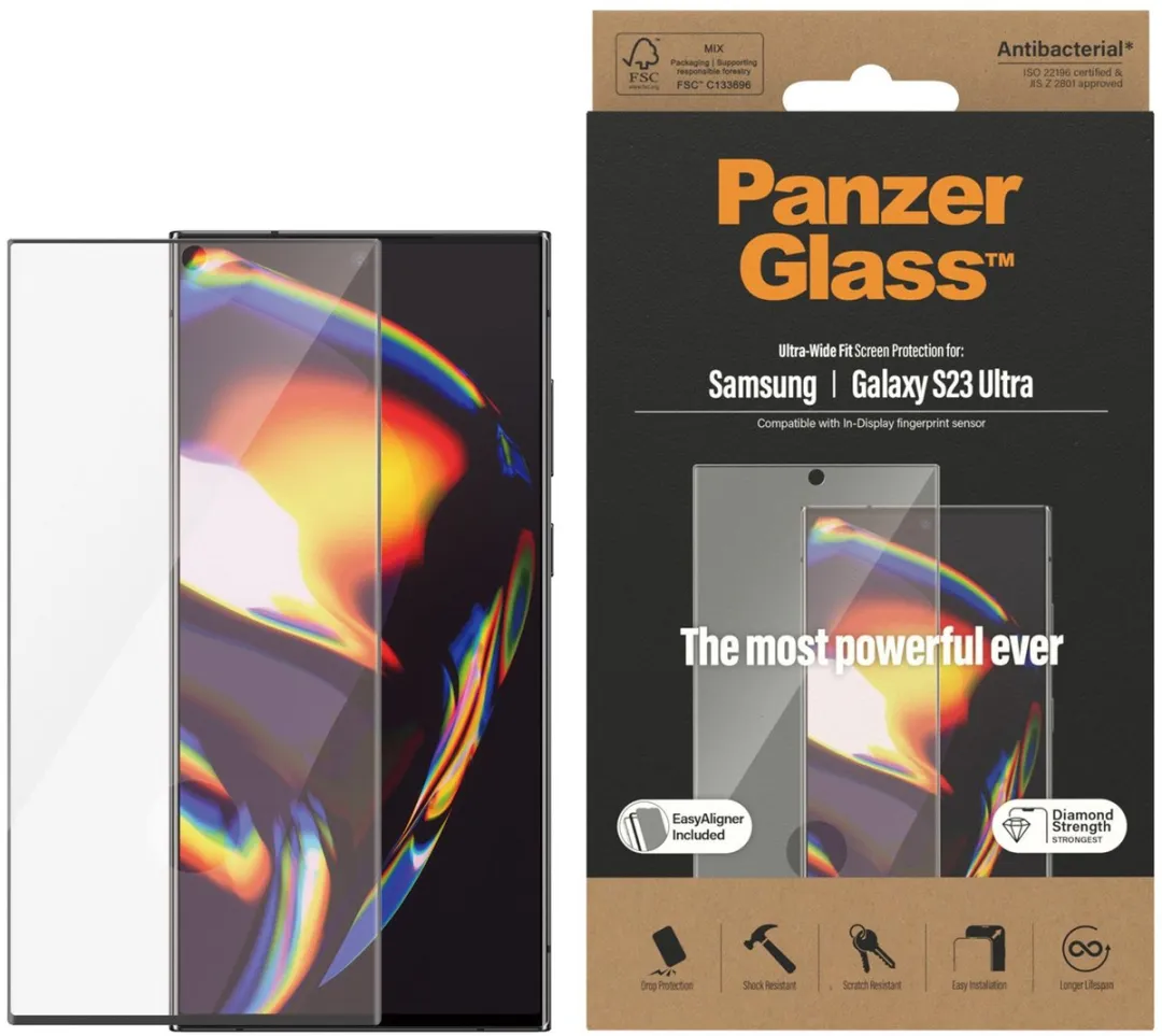 PanzerGlass Ultra-Wide Fit Screenprotector Samsung Galaxy S23 Ultra - 1 Stuk