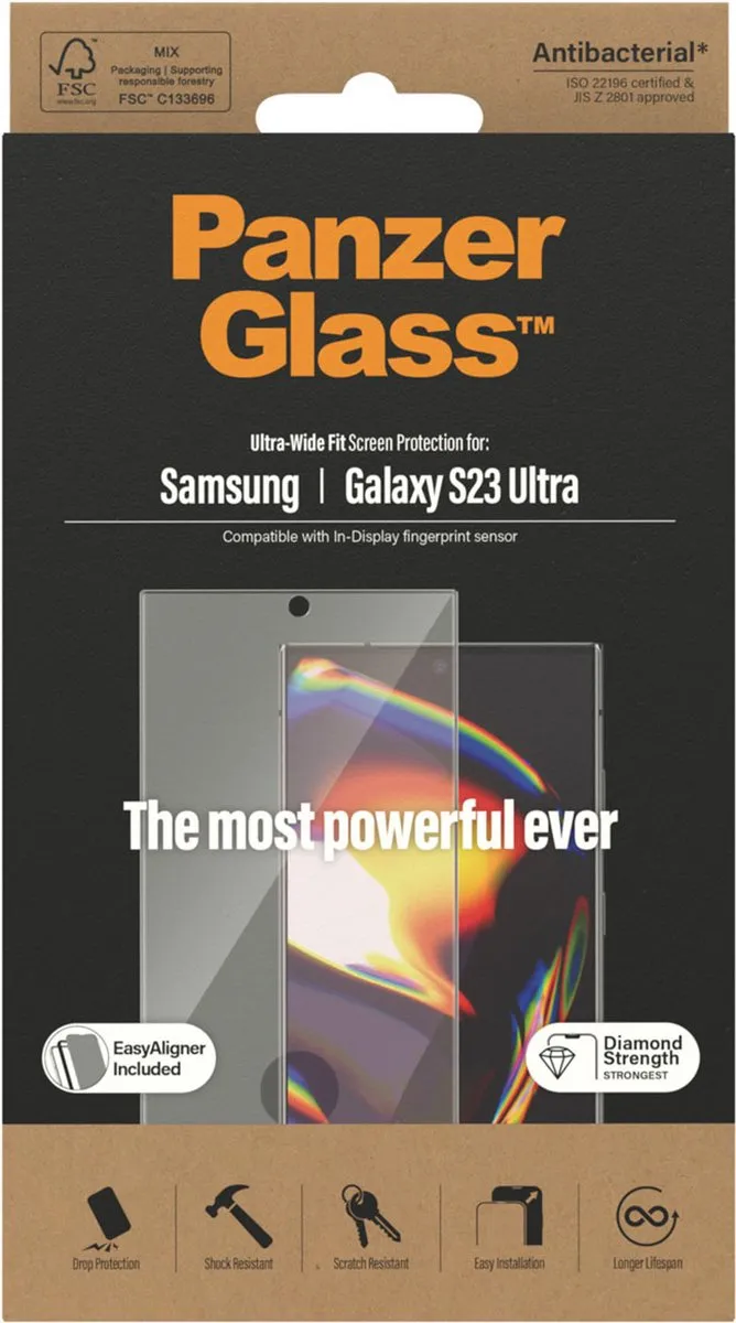 PanzerGlass Ultra-Wide Fit Screenprotector Samsung Galaxy S23 Ultra - 1 Stuk - afbeelding 6 van 6