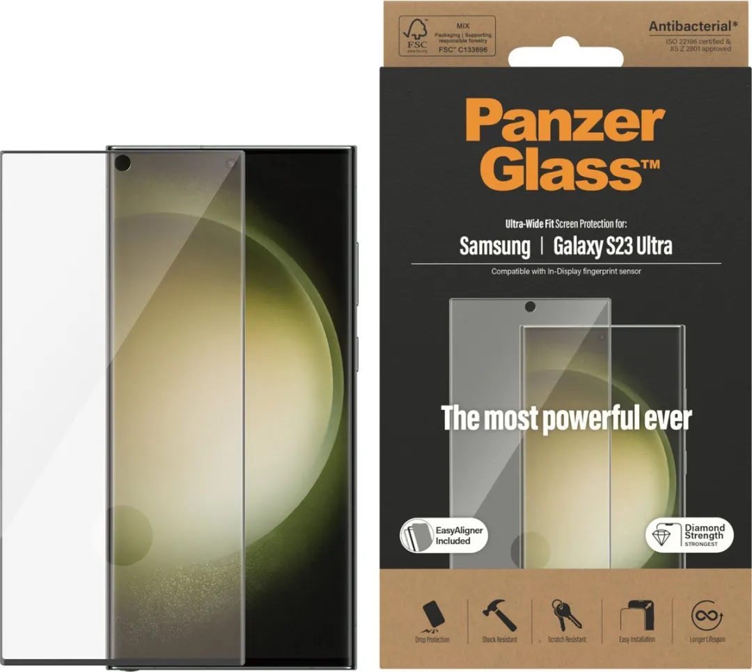 PanzerGlass Ultra-Wide Fit Screenprotector Samsung Galaxy S23 Ultra - 1 Stuk