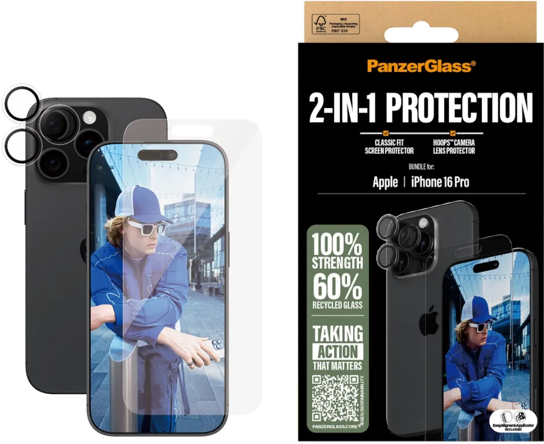 PanzerGlass iPhone 16 Pro 2-in-1 Bundle Schermbeschermer - afbeelding 4 van 5