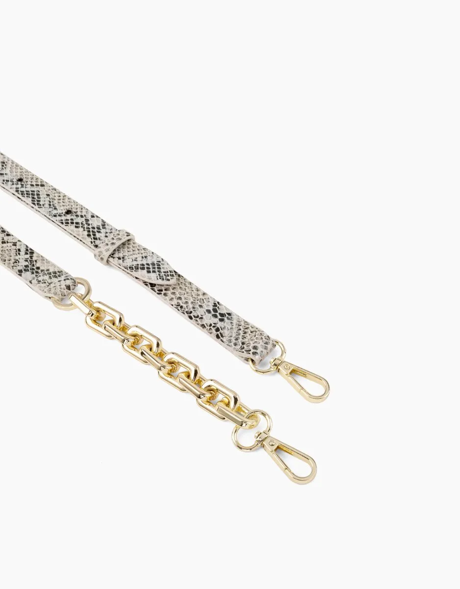 iDeal of Sweden Statement Necklace Case iPhone 11/XR - Beige Shimmer Snake